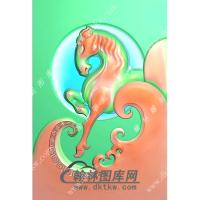 马到成功46牌挂件精雕图（GM-051)