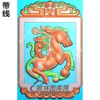 马上封侯挂件带线精雕图（GM-056)