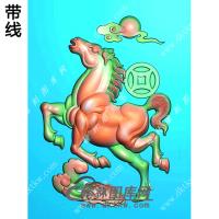 马上有钱46牌挂件带线精雕图（GM-131)