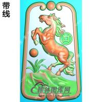 马上有钱挂件带线精雕图（GM-132)