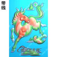 马踏飞燕挂件带线精雕图（GM-066)