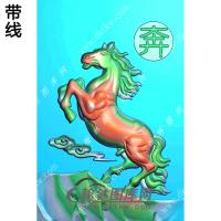 生肖马46牌挂件带线精雕图（GM-140)