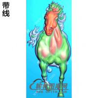 玉雕正面马牌挂件带线精雕图（GM-201)