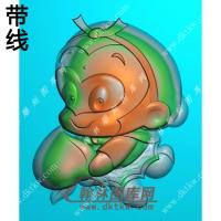 抱桃卡通猴子挂件带线精雕图（GHZ-025)