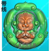 玉雕随形猴子挂件带线精雕图（GHZ-081)