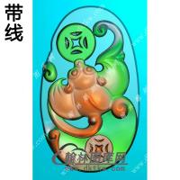 玉雕随形蝙蝠挂件带线精雕图（BF-058)