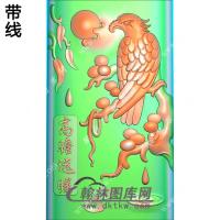 高瞻远瞩雄鹰挂件带线精雕图（GJY-051)