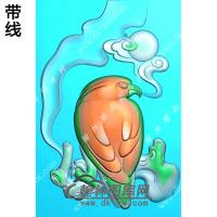 老鹰46牌挂件带线精雕图（GJY-045)
