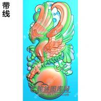 老鹰抓球挂件精雕图（GJY-042)