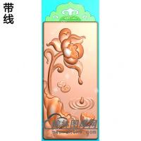 滴水荷花牌挂件带线精雕图（HLN-108)