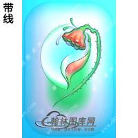 荷花牌挂件带线精雕图（HLN-096)