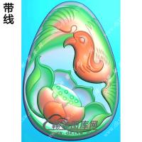 莲花凤凰挂件带线精雕图（HLN-095)
