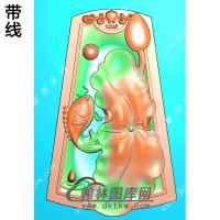 凹底荷叶鱼挂件带线精雕图（GJY-162)