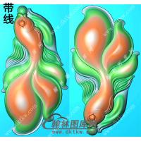 双面立体金鱼手把件带线精雕图（GJY-205)