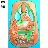 莲花宝塔凤凰观音挂件带线精雕图（CGY-080)