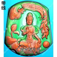 玉雕凤凰观音挂件精雕图（CGY-026)