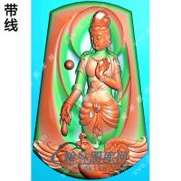 站凤凰观音挂件带线精雕图（CGY-037)