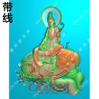 普贤菩萨大象观音带线精雕图（PXF-155)