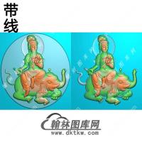 普贤菩萨挂件带线精雕图（PXF-071)