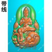 普贤菩萨挂件带线精雕图（PXF-081)