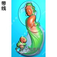 送子观音挂件带线精雕图（SZ-055)