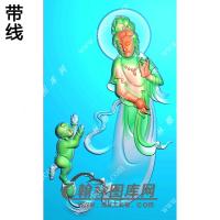 站立送子观音挂件带线精雕图（SZ-026)