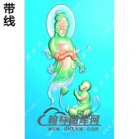 站立送子观音挂件精雕图（SZ-060)
