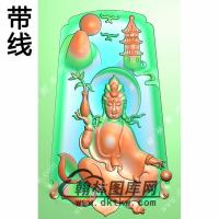 山水塔观音带线精雕图（SGY-266)