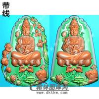 玉雕山水坐莲送子观音挂件带线精雕图（SGY-178)