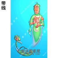 莲花站立观音挂件带线精雕图（OGY-390)