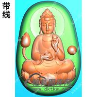 椭圆坐莲观音挂件带线精雕图（LGY-108)