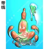 玉雕滴水坐莲观音挂件带线精雕图（LGY-136)