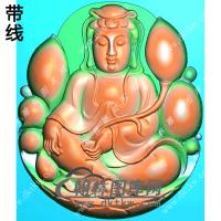 玉雕手持莲花站立观音挂件精雕图（LGY-139)