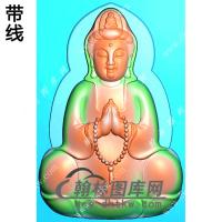 玉雕双手合十坐莲观音挂件带线精雕图（LGY-138)