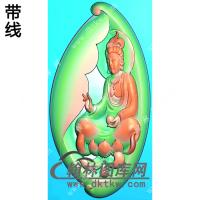 玉雕随形侧坐莲观音挂件带线精雕图（LGY-140)