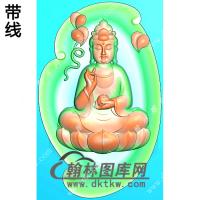 玉雕随形坐莲观音挂件精雕图（LGY-132)