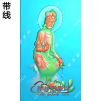 玉雕莲花自在坐观音挂件带线精雕图（ZGY-477)
