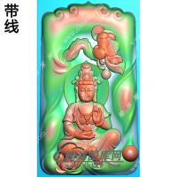 玉雕梯形莲花坐观音挂件精雕图（ZGY-509)