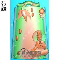 竹节牌头滴水坐观音挂件带线精雕图（ZGY-460)