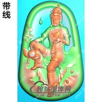 自在坐观音挂件带线精雕图（ZGY-459)