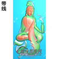 自在坐观音挂件带线精雕图（ZGY-562)
