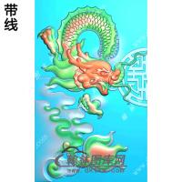 龙凤对牌挂件带线精雕图（GLF-208)