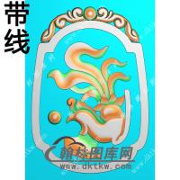 龙凤对牌挂件带线精雕图（GLF-612)