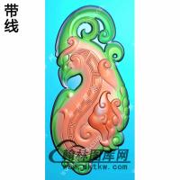 随形仿古龙凤挂件带线精雕图（LF-379)