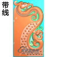 玉雕仿古龙凤乳丁挂件带线精雕图（GLF-123)