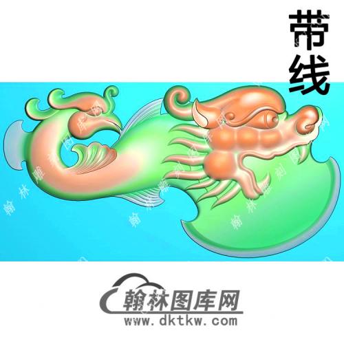 玉雕龙凤斧头挂件带线精雕图（GLF-557)