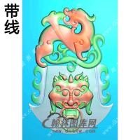 府上有龙挂件带线精雕图（GLF-110)
