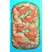 双面九龙牌挂件精雕图（GLF-202)