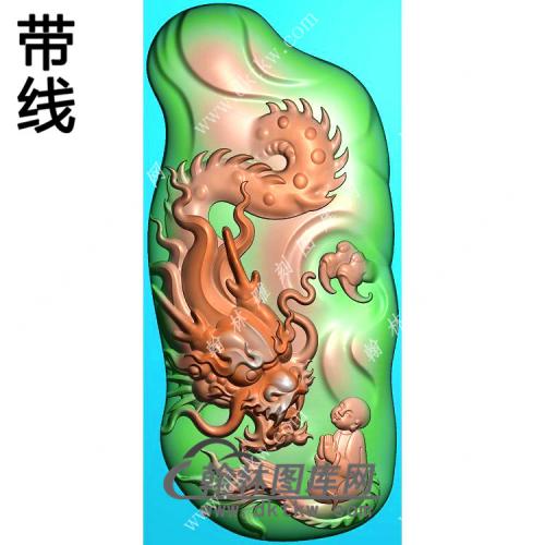 随形望子成龙挂件带线精雕图（GLF-167)