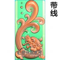 仿古龙牌挂件带线精雕图（GLF-453)